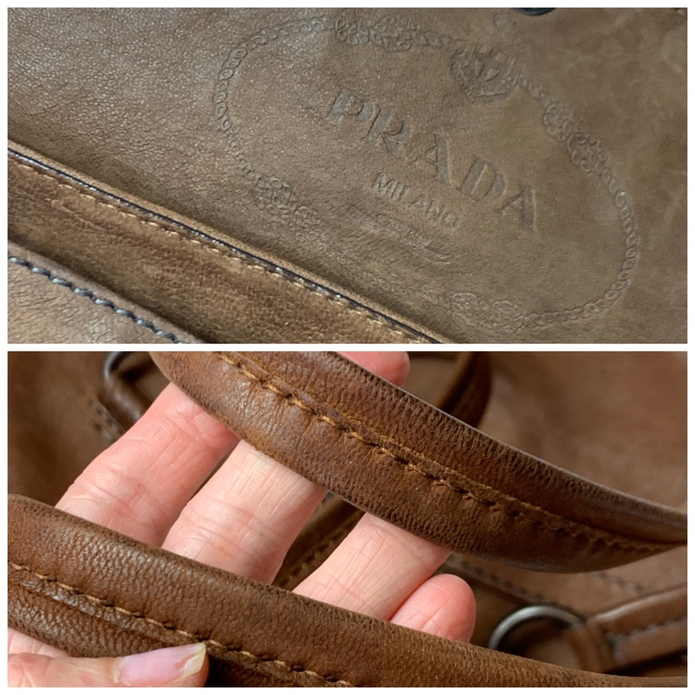 SOLD! PRADA couture VelvetySoft Leather Tote Purse - Picture 12 of 16